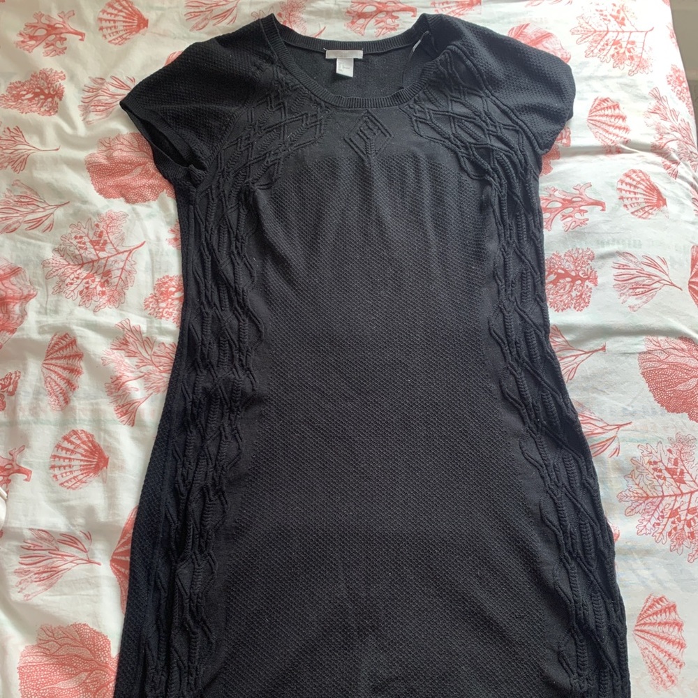 H & M black knit dress short sleeves